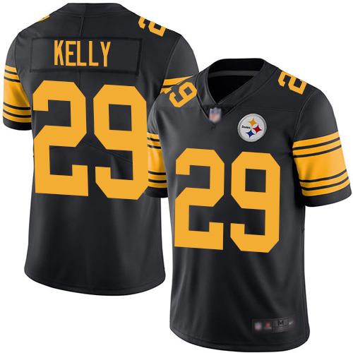 Youth Pittsburgh Steelers Football #29 Limited Black Kam Kelly Rush Vapor Untouchable Nike NFL Jersey->youth nfl jersey->Youth Jersey